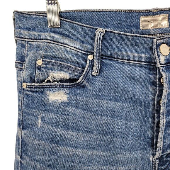 Mother The Stunner Ankle Fray Graffiti Girl Jeans 29 Medium Wash - Picture 6 of 14